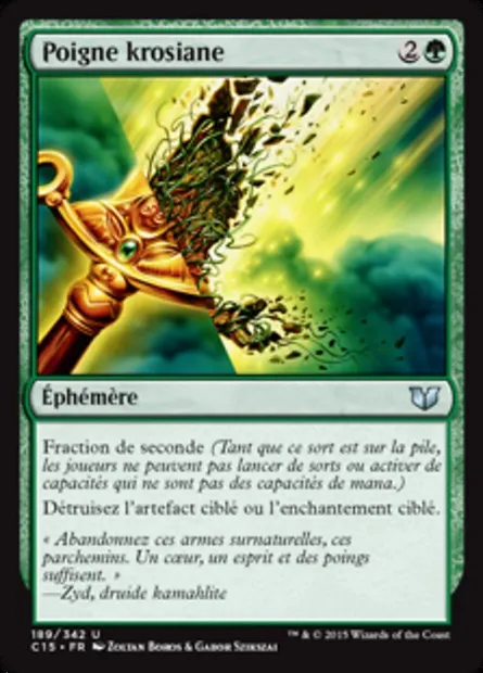 Poigne krosiane, carte Magic C15 189 — extension Commander 2015