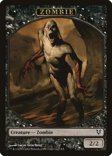Zombie, carte Magic TAVR 6 — extension Avacyn Restored Tokens