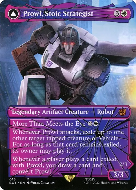 Prowl, Stoic Strategist // Prowl, Pursuit Vehicle, carte Magic BOT 16 — extension Transformers