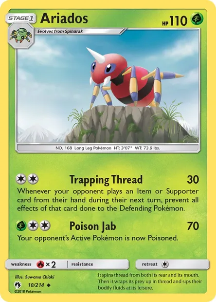 Ariados, Pokémon card LOT 10 — Lost Thunder set