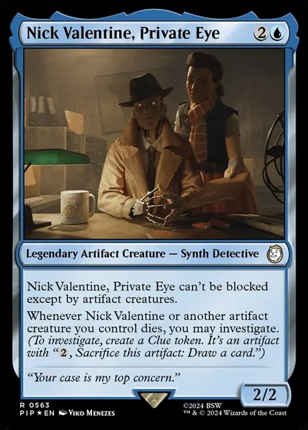 Nick Valentine, Private Eye, Magic card PIP 563 — Fallout set