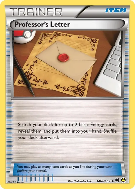 Professor's Letter, Pokémon card BKT 146a — BREAKthrough set