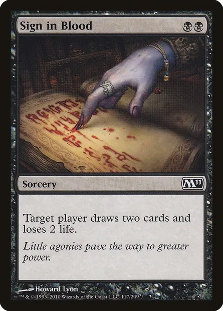 Sign in Blood, Magic card M11 117 — Magic 2011 set