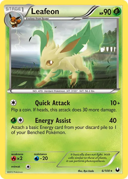 Leafeon, Pokémon card DEX 6 — Dark Explorers set