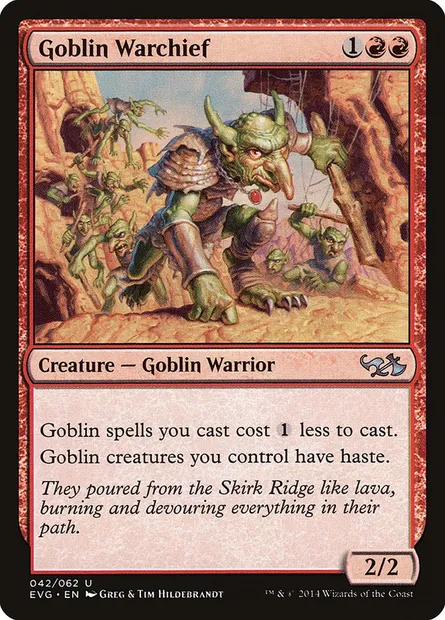 Chef de guerre gobelin, carte Magic EVG 42 — extension Duel Decks Anthology: Elves vs. Goblins
