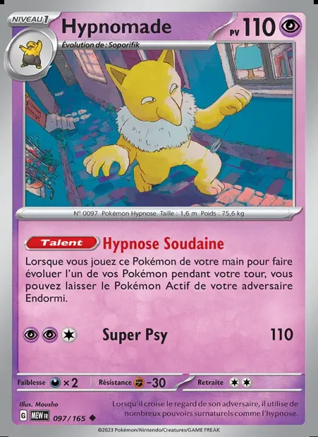 Hypnomade, carte Pokémon MEW 097 — extension 151