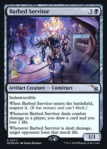 Barbed Servitor, Magic card PMKM 77s — Murders at Karlov Manor Promos set