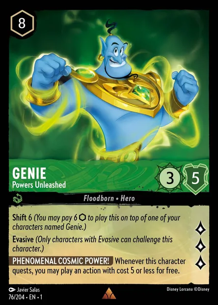 Genie - Powers Unleashed, Disney Lorcana card CH1-076 — The First Chapter set