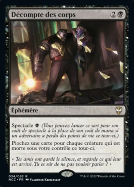 Décompte des corps, carte Magic NCC 34 — extension New Capenna Commander