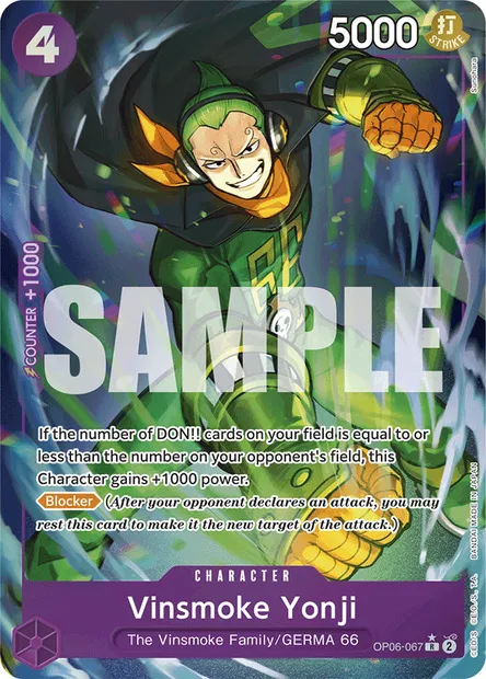 Vinsmoke Yonji, One Piece card OP06-067 — WINGS OF THE CAPTAIN set