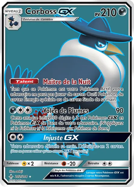 Corboss GX, carte Pokémon UNB 202 — extension Alliance Infaillible
