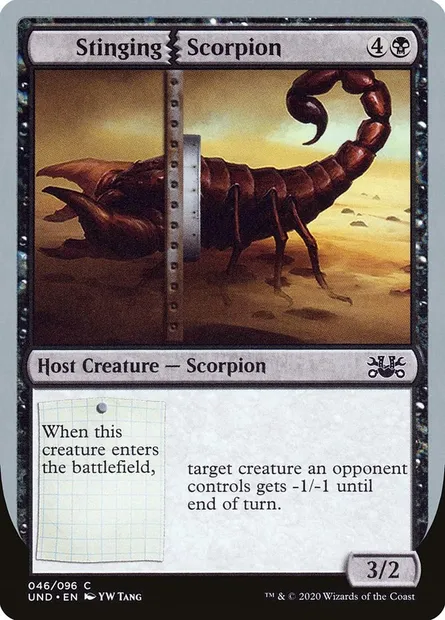 Stinging Scorpion, carte Magic UND 46 — extension Unsanctioned