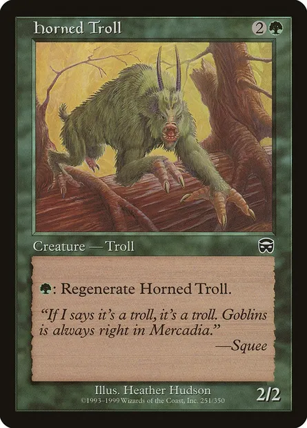 Horned Troll, Magic card MMQ 251 — Mercadian Masques set