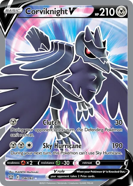 Corviknight V, Pokémon card BST 156 — Battle Styles set
