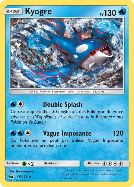 Kyogre, carte Pokémon CES 46 — extension Tempête Céleste
