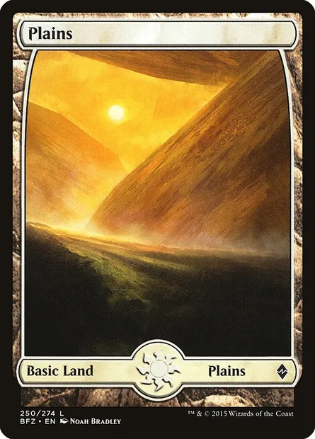 Plains, Magic card BFZ 250 — Battle for Zendikar set