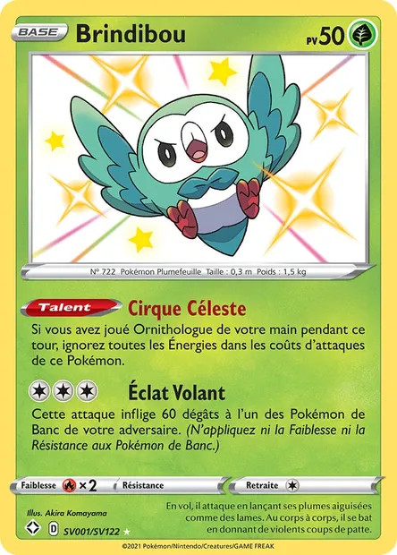 Brindibou, carte Pokémon SHF SV001 — extension Destinées Radieuses
