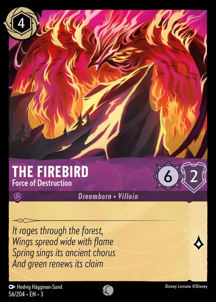The Firebird - Force of Destruction, Disney Lorcana card CH3-056 — Into the Inklands set