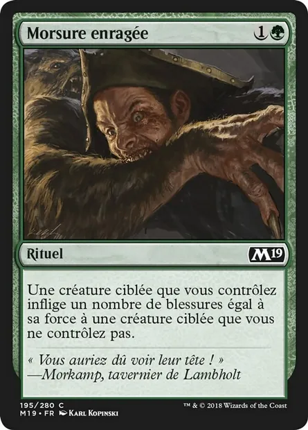 Morsure enragée, carte Magic M19 195 — extension Core Set 2019