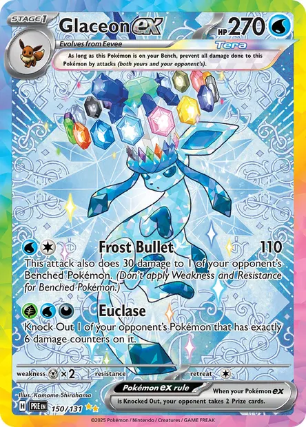 Glaceon ex, Pokémon card PRE 150 — Prismatic Evolutions set