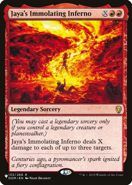 Jaya's Immolating Inferno, Magic card PLST DOM-133 — The List set