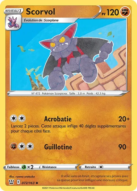 Scorvol, carte Pokémon BST 72 — extension Styles de combat