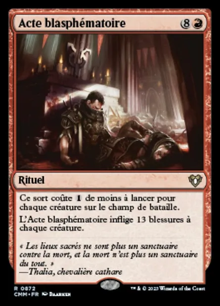 Acte blasphématoire, carte Magic CMM 872 — extension Commander Masters