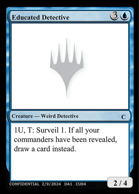 Educated Detective, Magic card UNK CU04a — Unknown Event set