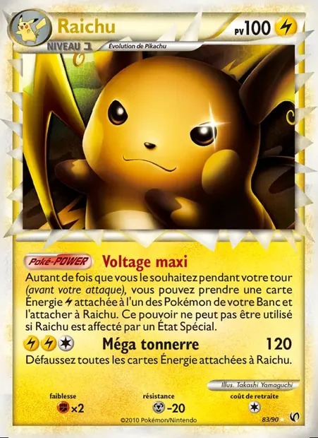 Raichu, carte Pokémon UD 83 — extension Indomptable
