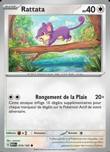 Rattata, carte Pokémon MEW 019 — extension 151