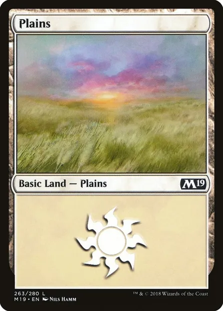 Plains, Magic card M19 263 — Core Set 2019 set