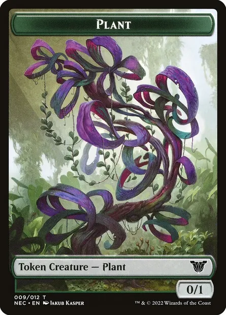 Plant, carte Magic TNEC 9 — extension Neon Dynasty Commander Tokens