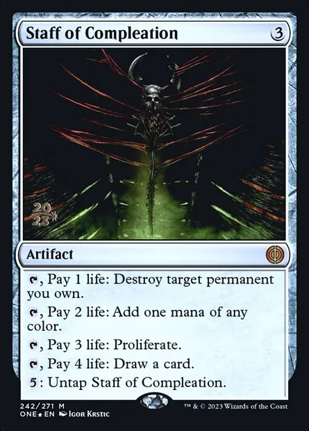 Bâton de parachèvement, carte Magic PONE 242s — extension Phyrexia: All Will Be One Promos