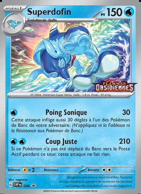 Superdofin, carte Pokémon PR-SV 036 — extension SVP Black Star Promos