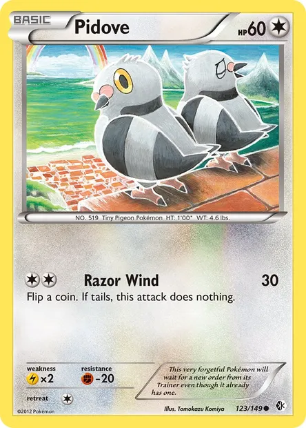 Pidove, Pokémon card BCR 123 — Boundaries Crossed set