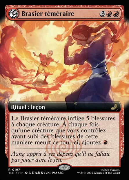 Brasier téméraire, carte Magic TLE 197 — extension Avatar: The Last Airbender Eternal
