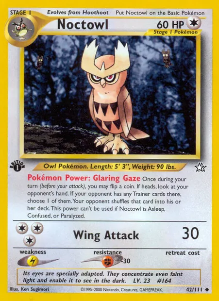 Noctowl, Pokémon card NG 42 — Neo Genesis set