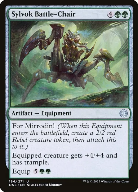 Sylvok Battle-Chair, Magic card ONE 184 — Phyrexia: All Will Be One set