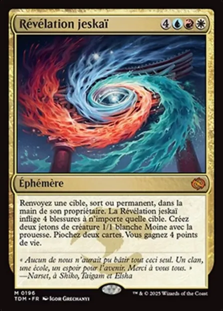 Révélation jeskaï, carte Magic TDM 196 — extension Tarkir: Dragonstorm