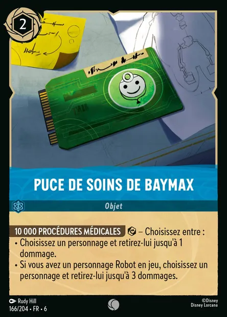Puce de soins de Baymax, carte Disney Lorcana CH6-166 — extension La Mer Azurite