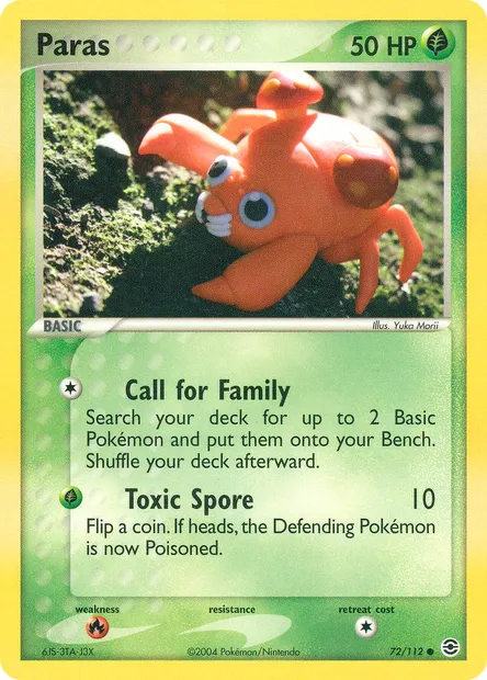 Paras, Pokémon card RG 72 — FireRed & LeafGreen set