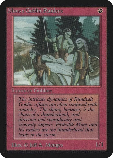 Mons's Goblin Raiders, Magic card LEA 164 — Limited Edition Alpha set