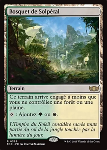 Bosquet de Solpétal, carte Magic TDC 399 — extension Tarkir: Dragonstorm Commander