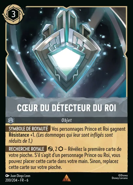 Cœur du détecteur du roi, carte Disney Lorcana CH6-200 — extension La Mer Azurite