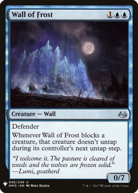 Mur de gel, carte Magic PLST MM3-56 — extension The List