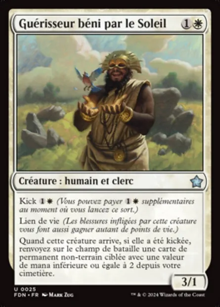 Guérisseur béni par le Soleil, carte Magic FDN 25 — extension Foundations
