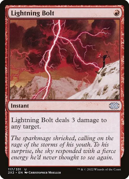 Lightning Bolt, Magic card 2X2 117 — Double Masters 2022 set