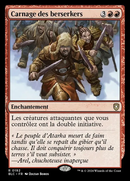 Carnage des berserkers, carte Magic BLC 192 — extension Bloomburrow Commander