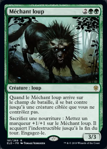Méchant loup, carte Magic ELD 181 — extension Throne of Eldraine