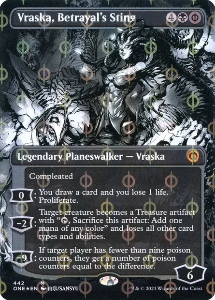 Vraska, la piqûre de trahison, carte Magic ONE 442 — extension Tous Phyrexians